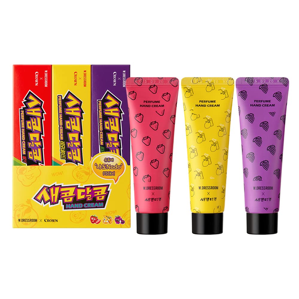 W.Dressroom Perfume Hand Cream Fruity (Strawberry, Lemon, And Grape) Set (1 Fl Oz X 3Ea)