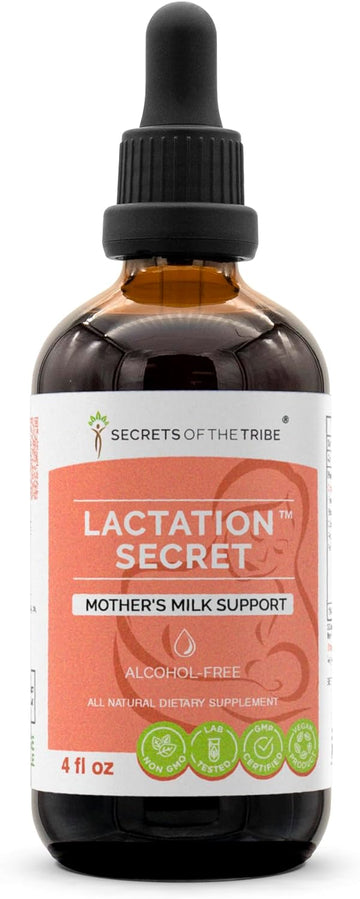 Secrets of the Tribe - Lactation Secret, Herbal Supplement Blend Drops Alcohol-Free Liquid Extract, Mother's Milk Support (4 fl oz)
