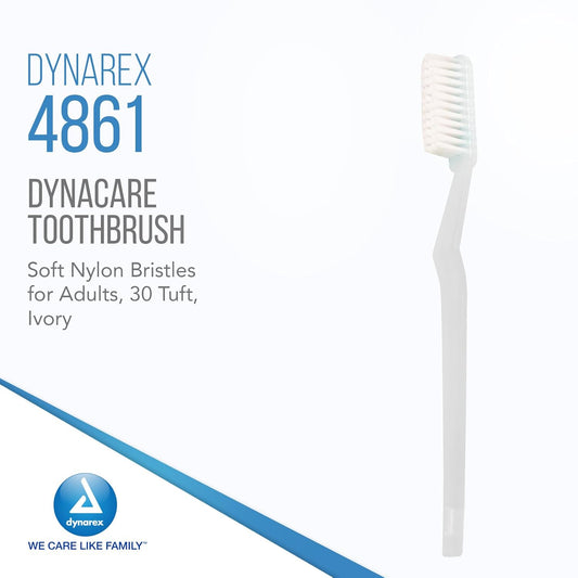 Dynarex 4861 Toothbrushes, Adult 30 Tuft, Pack Of 144