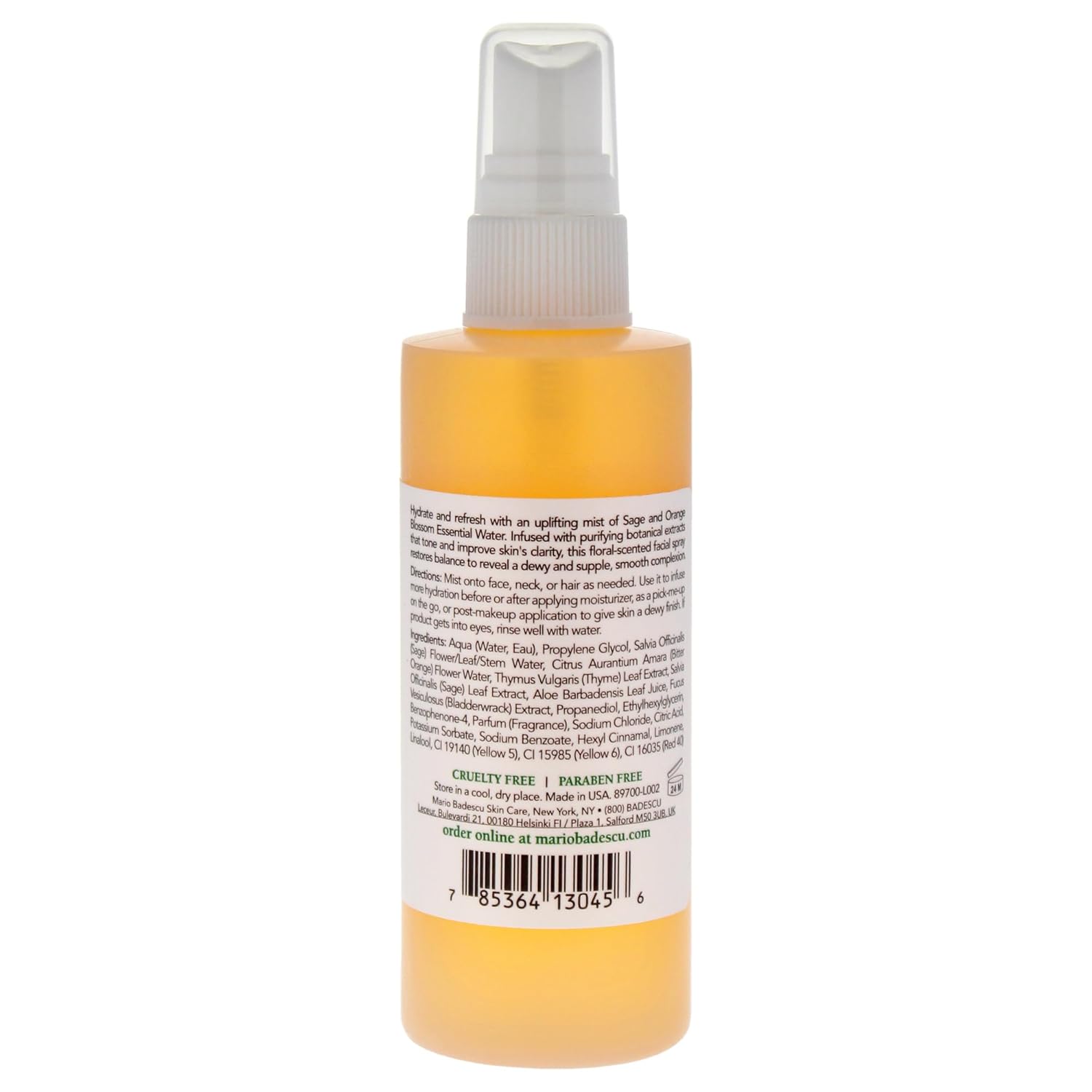 Mario Badescu Facial Spray With Aloe, Sage And Orange Blossom For All Skin Types | Face Mist That Hydrates & Uplifts | 8 Fl Oz : Beauty & Personal Care