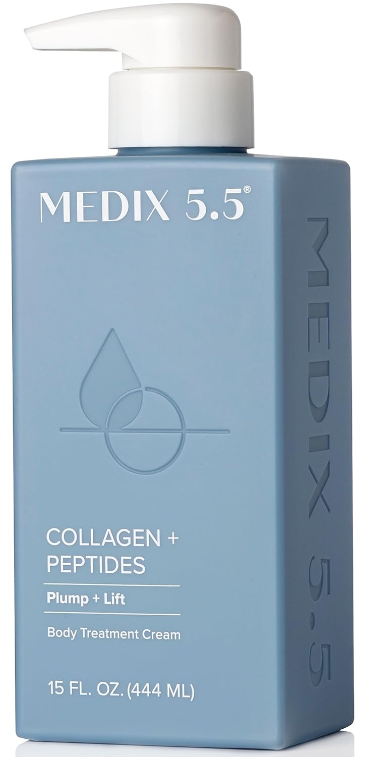 Medix 5.5 Collagen Cream Skin Care Face Lotion & Body Lotion For Dry Skin | Anti Aging Collagen Peptides Firming Cream Body Moisturizers Lifts, Firms, & Tightens For Younger Looking Skin, 15 Fl Oz