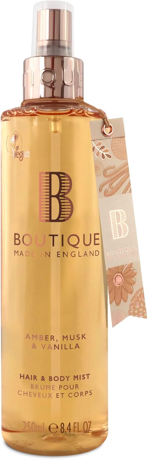 Boutique Body Spray 250Ml - Neroli, Pear & Gingerlily Fragrance, Womens Hair & Body Mist - Refreshing, Moisturising Spray With Essential Oils - Vegan - Made In England