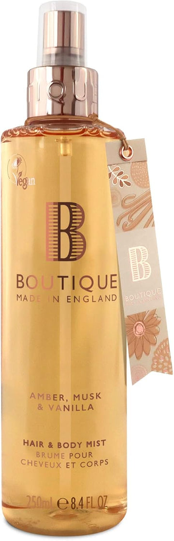 Boutique Body Spray 250Ml - Neroli, Pear & Gingerlily Fragrance, Womens Hair & Body Mist - Refreshing, Moisturising Spray With Essential Oils - Vegan - Made In England