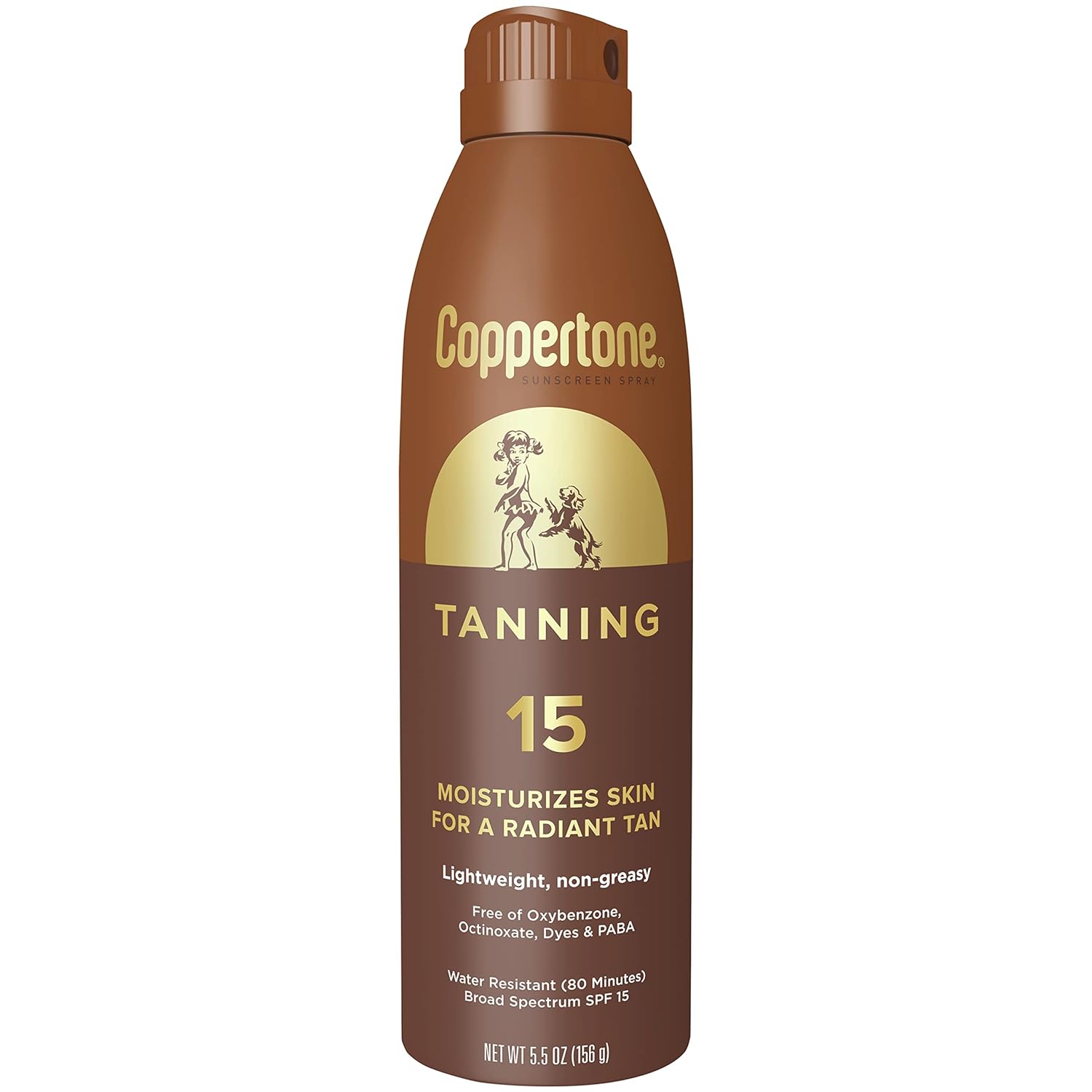 Coppertone Tanning Sunscreen Spray, Spf 15 Broad Spectrum Tanning Sunscreen, Water Resistant Sunscreen, 5.5 Oz