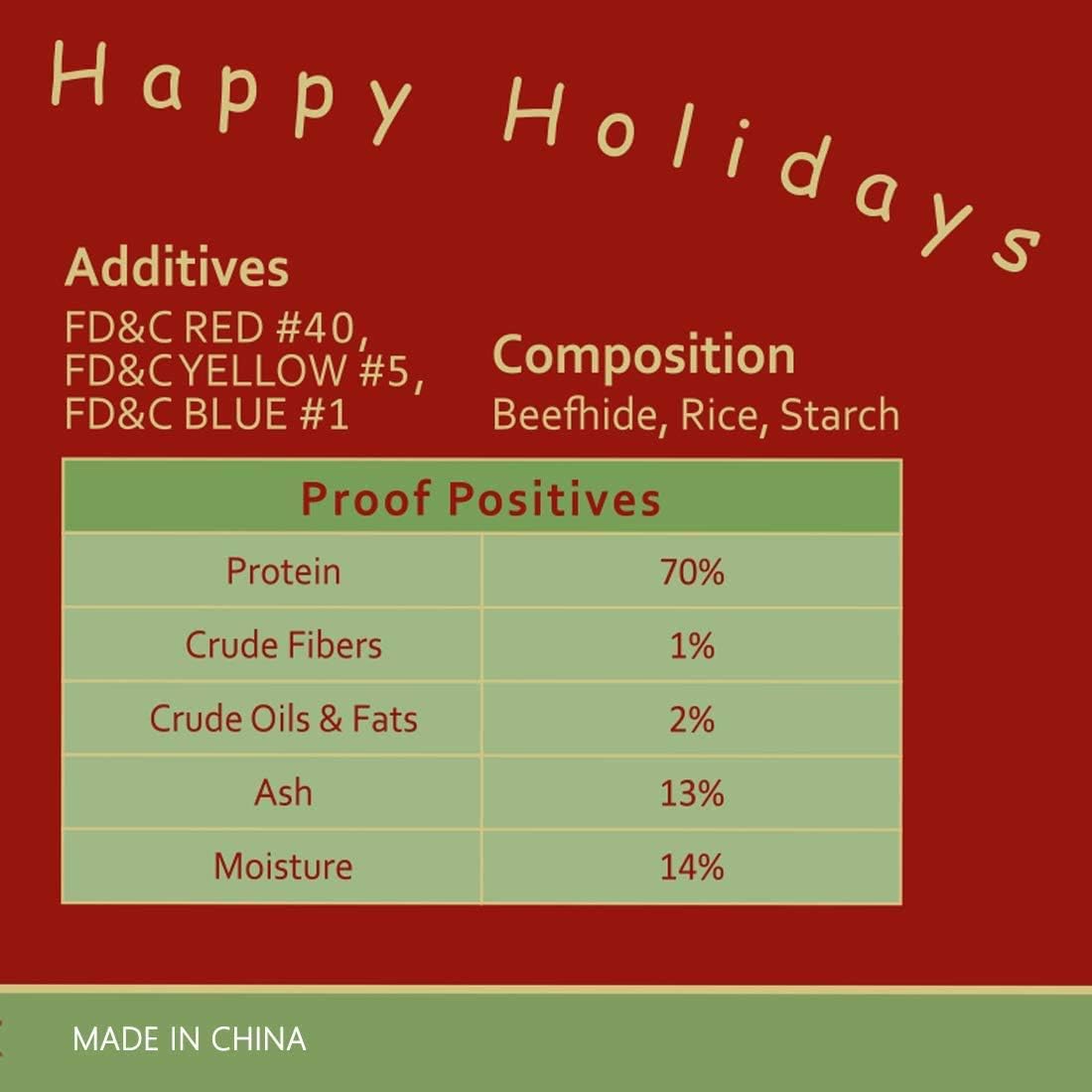 MON2SUN 12 Count Christmas Dog Rawhide Holiday Stocking for Small Dogs Treats for Dogs : Pet Supplies