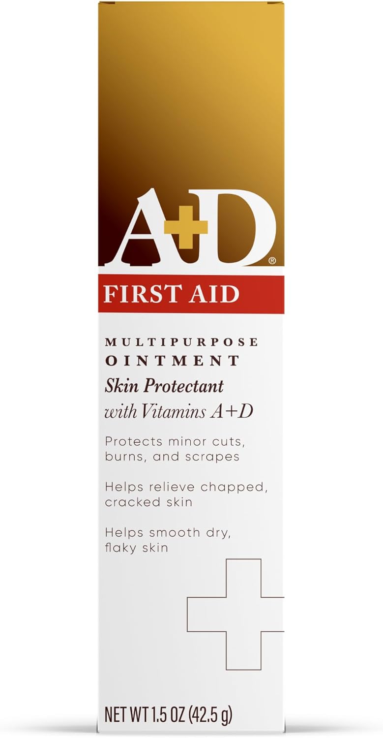 A+D First Aid Healing Ointment - Moisturizing Skin Protectant For Dry Cracked Heels, Elbows, Hands And Lips - Use After Hand Washing, Packaging May Vary, Multicolor – 1.5 Oz Tube