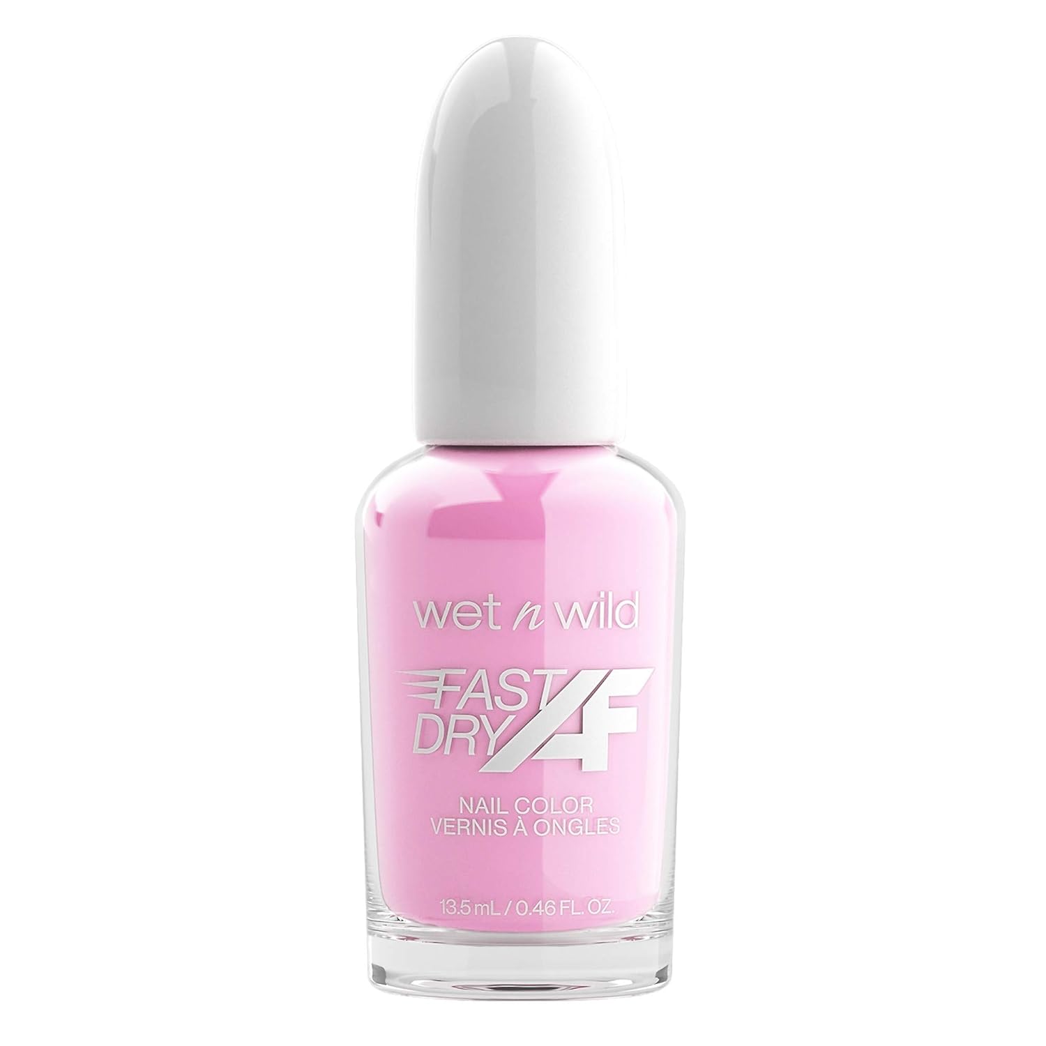 Wet N Wild Fast Dry Af Nail Polish Color, Light Pink Cotton Candy | Quick Drying - 40 Seconds | Long Lasting - 5 Days, Shine