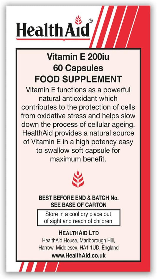 Healthaid Vitamin E 200Iu - 60 Vegicaps