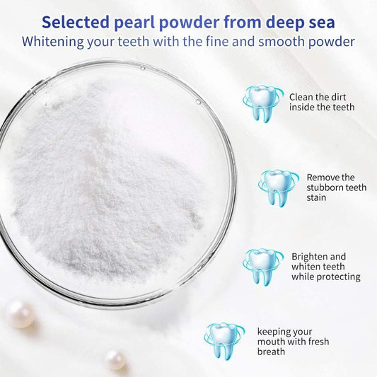 Teeth Whitening Powder,Pearl Essence Teeth Brightening Powder,Breylee Natural Teeth Whitener Removing Stain Caused By Coffee Wine Smoking Without Causing Damages,Keeping Oral Fresh(1.05 Oz)