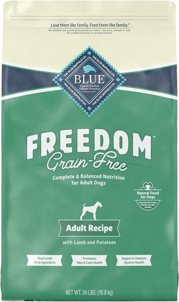 Blue Buffalo Freedom Grain Free Natural Adult Dry Dog Food, Lamb 24-lb