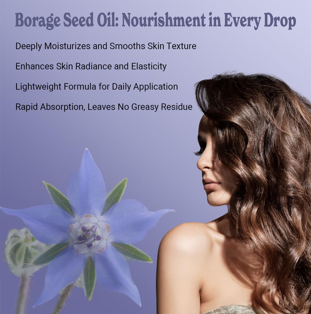 Bella Terra Oils - Organic Borage Seed Oil 4 oz - Rich in GLA, Pure & Untouched, Abundant in Omega-6 Fatty Acids, Elevate Skin's Natural Radiance & Softness : Beauty & Personal Care