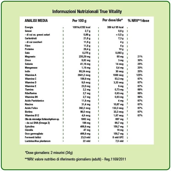 Green Foods True Vitality Plant Protein Shake With Dha Vanilla - 25.2 Oz