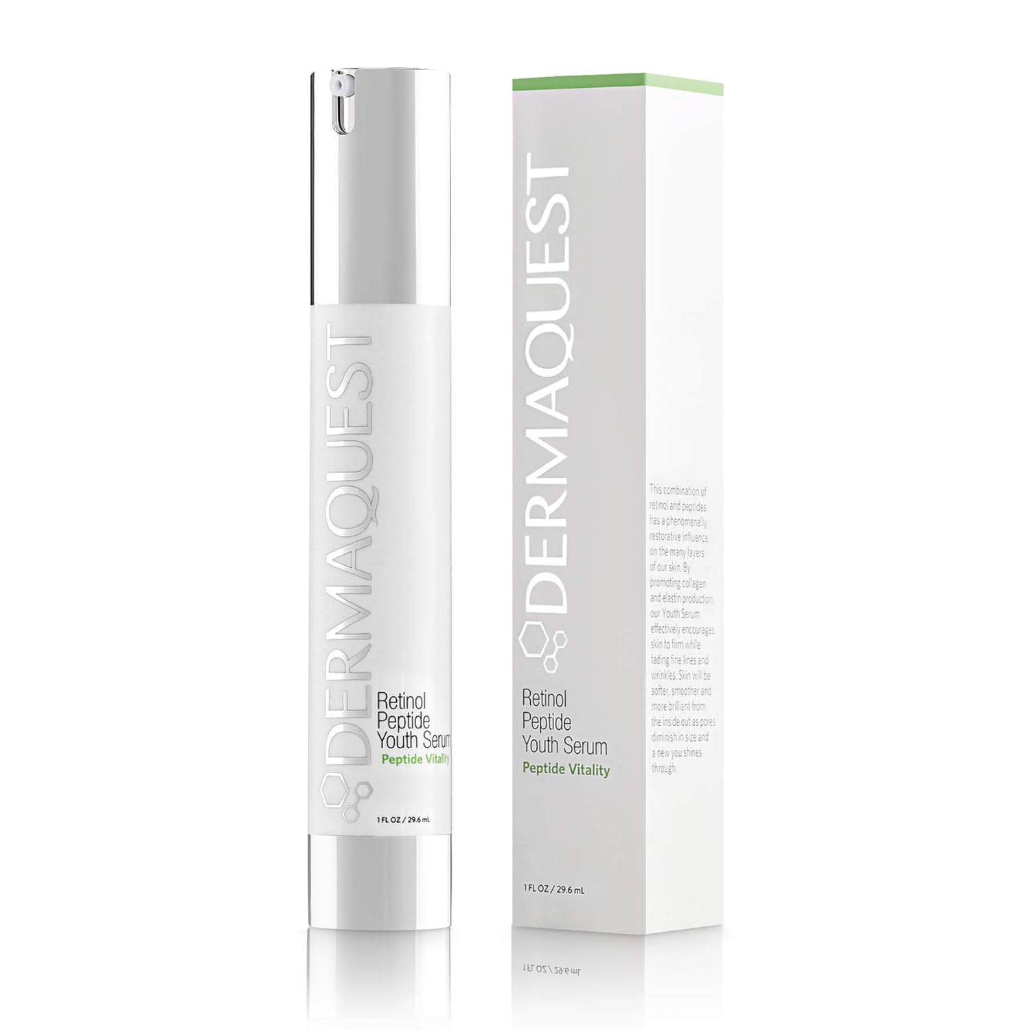 Dermaquest Peptide Vitality Peptide Youth Serum - Anti Aging Serum With 2% Retinol - Facial Serum For Fine Lines & Wrinkles - Pore Minimizer & Stimulates Collagen Production