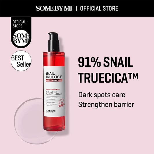 Some By Mi Snail Truecica Miracle Repair Toner - 4.6Oz, 135Ml - Made From Snail Mucin For Sensitive Skin - Daily Repair Face Toner With Skin Texture And Pigmentation Care - Korean Skin Care