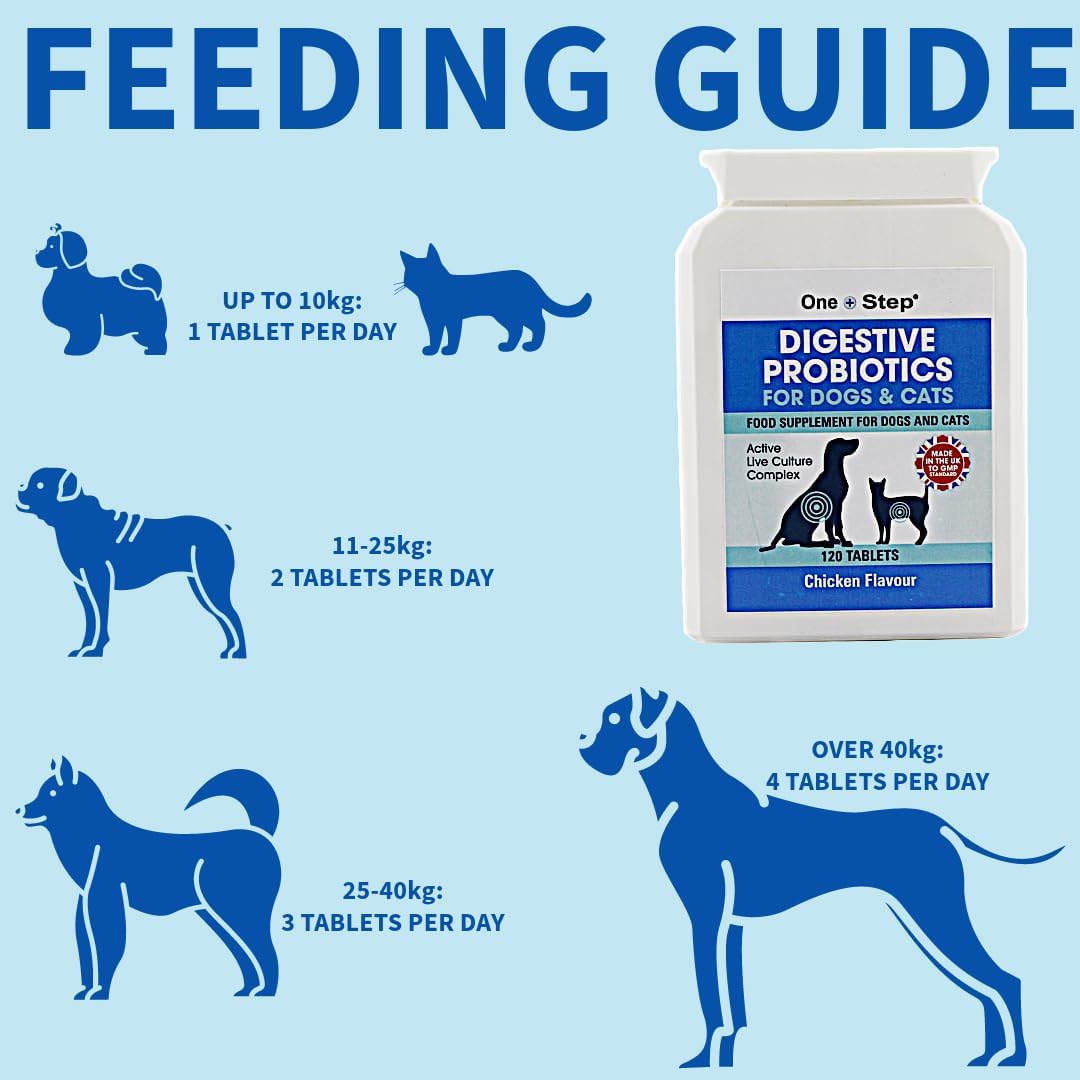 One Step: Probiotics for Dogs & Cats, 120 Tablets, Supports Gut Health, Wellness, Digestion, Immune System - Chicken Flavoured : Amazon.co.uk: Pet Supplies