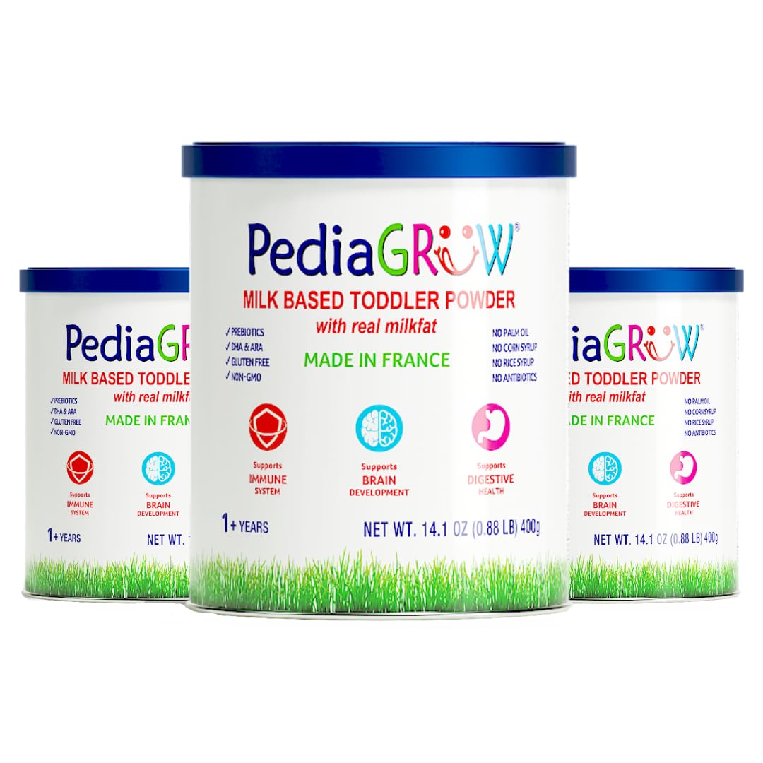 Toddler Nutritional Milk Powder, Made In France With Grass-Fed Milk, Dha & Iron, Natural Prebiotics For Growth & Immune Support, Non-Gmo, Gluten-Free, Toddler Nutritional Drink, Ages 1+ Years 3Pk