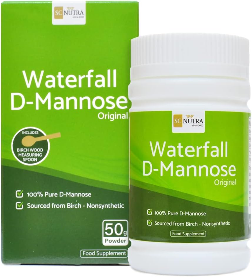 Waterfall D-Mannose Powder - 100% Pure D-Mannose Powder Naturally Sourced from Birch - Not a Blend - Free from Bulking Agent, Fillers & Cranberry - 50g / 1.76oz