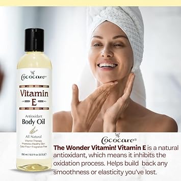 Cococare Natural Vitamin E Antioxidant Body Oil - Vitamin Therapy For All Skin Types - 8.5 Fl Oz : Vitamin E Oil Organic : Beauty & Personal Care