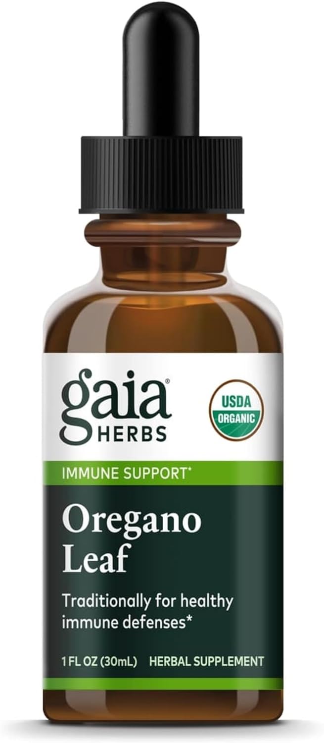 Gaia Herbs Oregano Leaf - Immune Support Herbal Supplement - With Oregano Leaf Extract - Certified Organic - 1 Fl Oz (23 Servings)