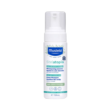 Mustela Stelatopia Eczema-Prone Skin Foam Shampoo For Newborn & Baby With - With Natural Avocado & Sunflower Oil - Fragrance-Free & Tear Free - 5.07 Fl. Oz