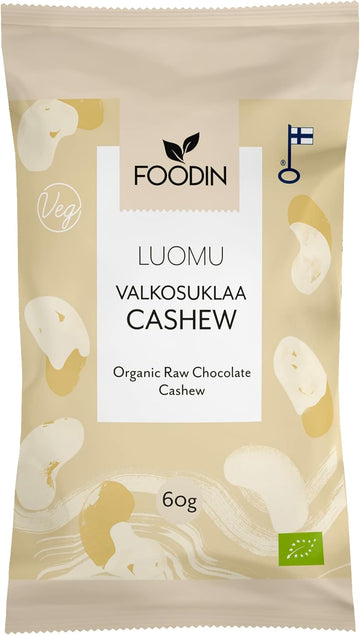 Foodin Organic Raw White Chocolate Cashew 60G