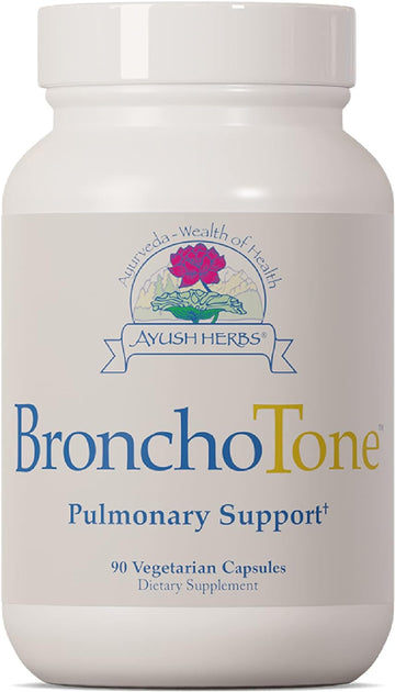 Ayush Herbs Bronchotone, Powerful Respiratory & Immune-System Support, All-Natural Ayurvedic Herbal Supplement, Doctor-Formulated, 90 Capsules