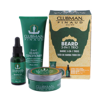 Clubman Pinaud 3-In-1 Beard Kit – Includes Conditioner, Beard Oil And Balm, Starter Kit For Men
