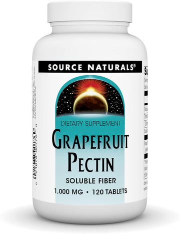 Source Naturals Grapefruit Pectin, Soluble Fiber - 1000 Mg Dietary Supplement - 120 Tablets