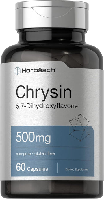 Horbäach Chrysin Supplement | 500Mg | 60 Capsules | Passion Flower Extract | Non-Gmo, Gluten Free Supplement