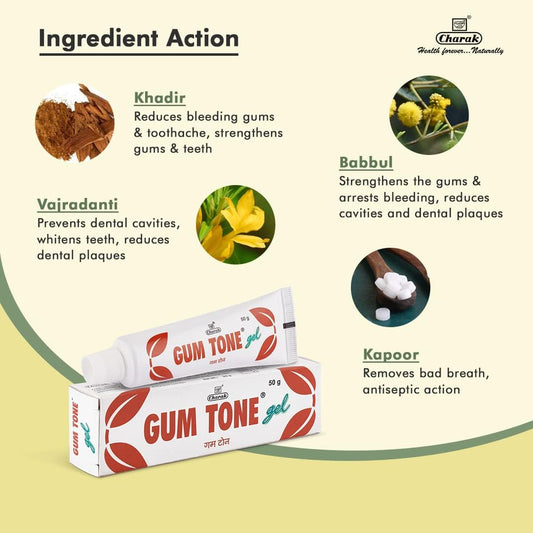 Charak Pharma Gumtone Gel For Oral And Dental Problems - 50 G