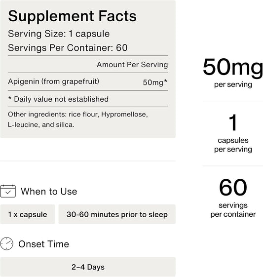 Momentous Apigenin Supplement - 50Mg Per Capsule, 60 Count