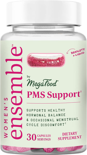 MegaFood PMS Support - Supplement for Women - Clinically Shown - Supports Hormone Balance for Women Associated with The Menstrual Cycle - with Chaste Tree Berry, Primrose Oil & Dong Quai - 30 Capsules