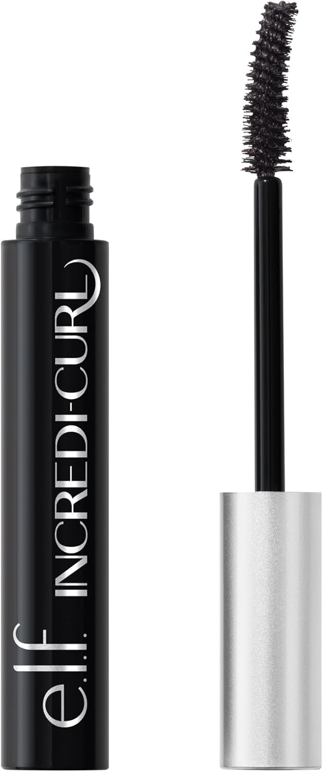 E.L.F. Incredi-Curl Mascara, Volumising Mascara For A Bold, Lasting, Lifted Curl, Smudge-Resistant Formula, Vegan & Cruelty-Free, Soft Black