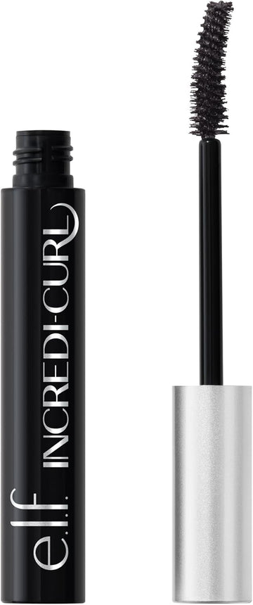 E.L.F. Incredi-Curl Mascara, Volumising Mascara For A Bold, Lasting, Lifted Curl, Smudge-Resistant Formula, Vegan & Cruelty-Free, Soft Black