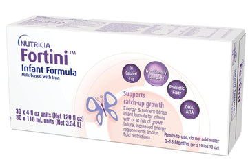 Nutricia Fortini Infant Formula - Milk-Based, Energy-and Nutrient-dense Baby Formula with Iron - 4 Fl Oz Carton (Case of 30)