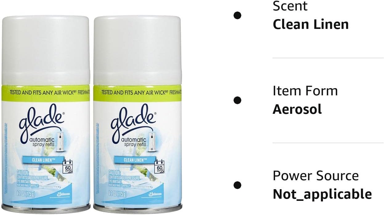 Glade Automatic Spray Refill - Clean Linen - 6.2 oz - 2 pk : Health & Household