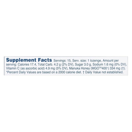 Manuka Health Manuka Honey Lozenges – 15 Blackcurrant Flavored Lozenges – Natural Throat Lozenges Infused With Raw Manuka Honey And Vitamin C For Immune Support