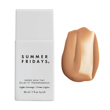Summer Fridays Sheer Skin Tint - Tinted Moisturizer With Hyaluronic Acid - Helps Diminish Uneven Skin Tone - Sheer To Light Coverage - Shade 5 - Medium With Warm Neutral Undertones (1 Fl Oz)