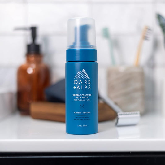 Oars + Alps Gentle Foaming Face Wash and Moisturizer, Dermatologist Tested Skin Care Infused with Prebiotics and Aloe, 5 Fl Oz