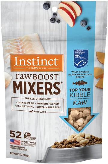 Instinct Raw Boost Mixers Freeze-Dried Cat Food Topper - Pollock, 5 Ounces