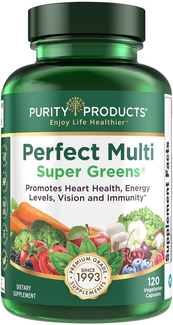 Purity Products Perfect Multi Super Greens Dietary Supplement Health Nutrition, 120 count