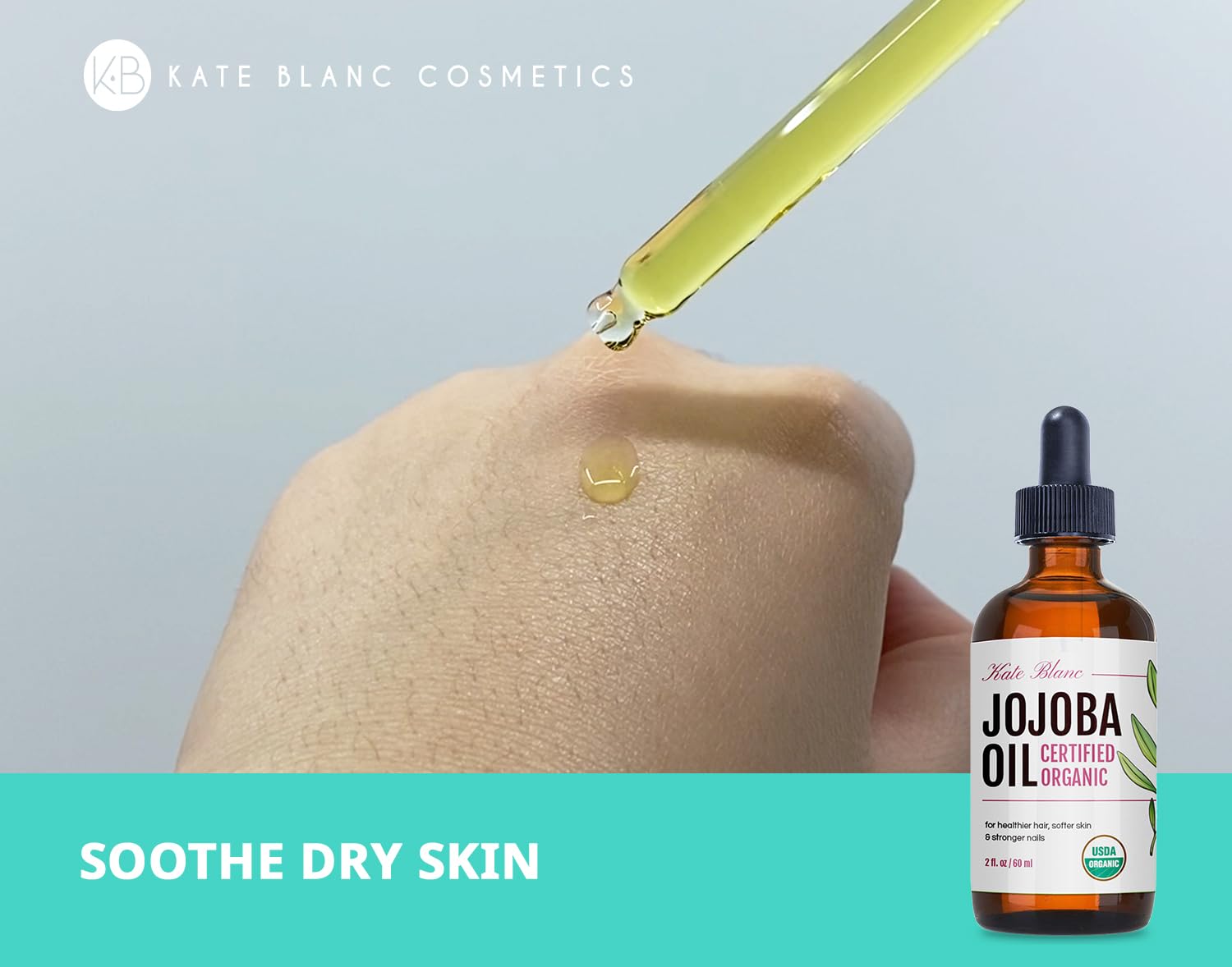 Kate Blanc Cosmetics Jojoba Oil For Hair, Face & Skin. Gua Sha Oil For Face Massage & Dermaplaning (2Oz, Organic, 100% Pure, Natural) : Beauty & Personal Care