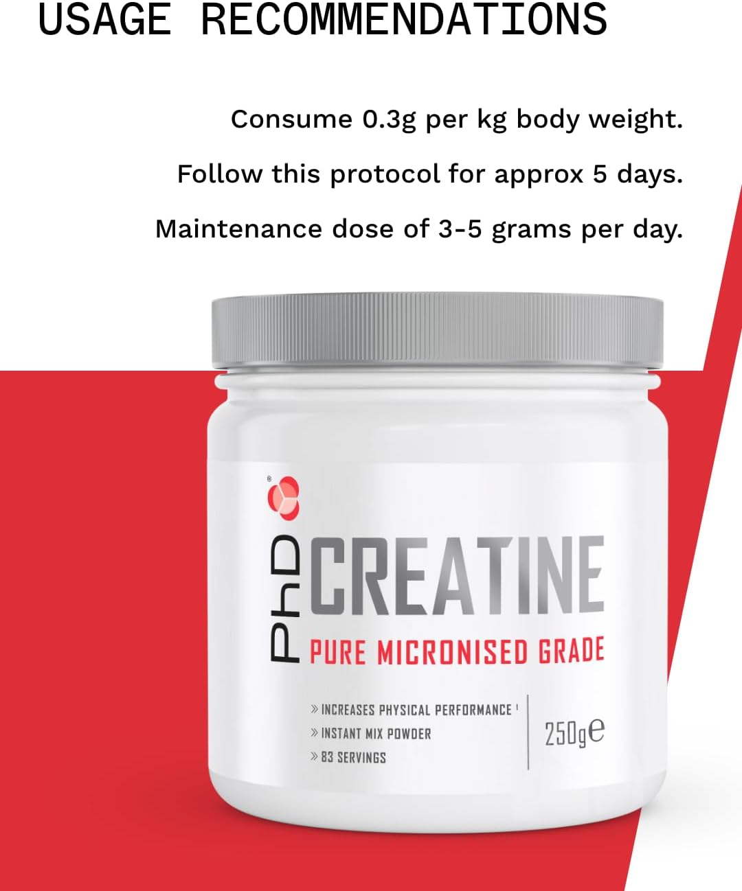 PhD Nutrition 100% Micronised Creatine Monohydrate Powder | Improved Strength and Performance During Exercise, 250g : Amazon.co.uk: Health & Personal Care
