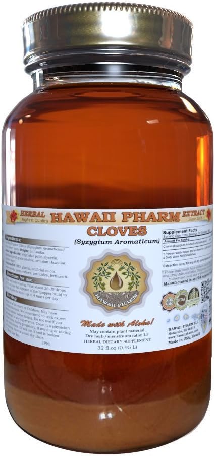 Cloves Liquid Extract, Organic Cloves (Syzygium Aromaticum) Tincture Supplement 32 Oz Unfiltered : Grocery & Gourmet Food