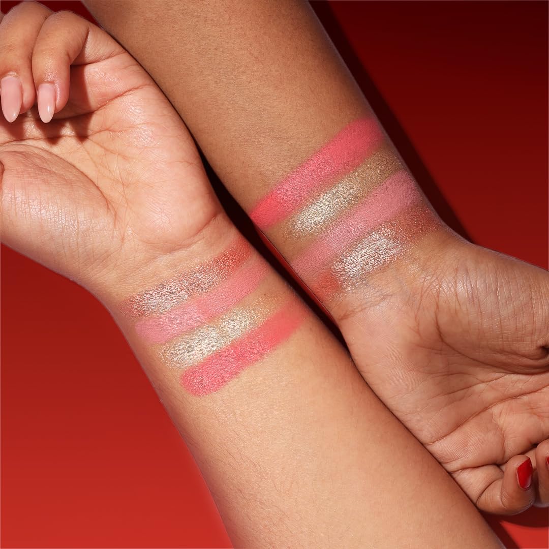 I Heart Revolution, Sweet Chilli Cream Blush & Highlight Quad, Illuminating Face Palette, 4 X 2.8G