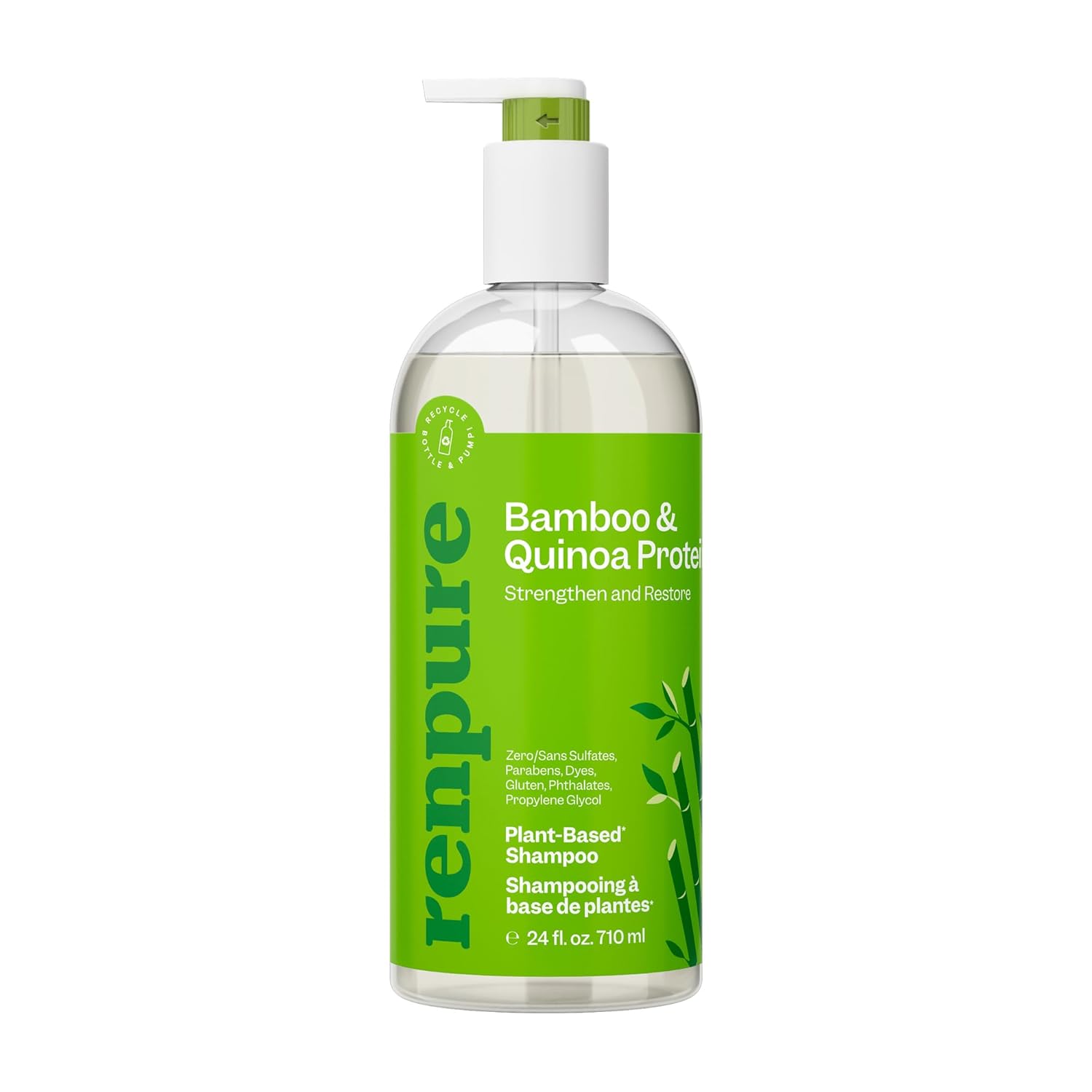 Renpure Plant-Based Bamboo & Quinoa Shampoo, 24Oz