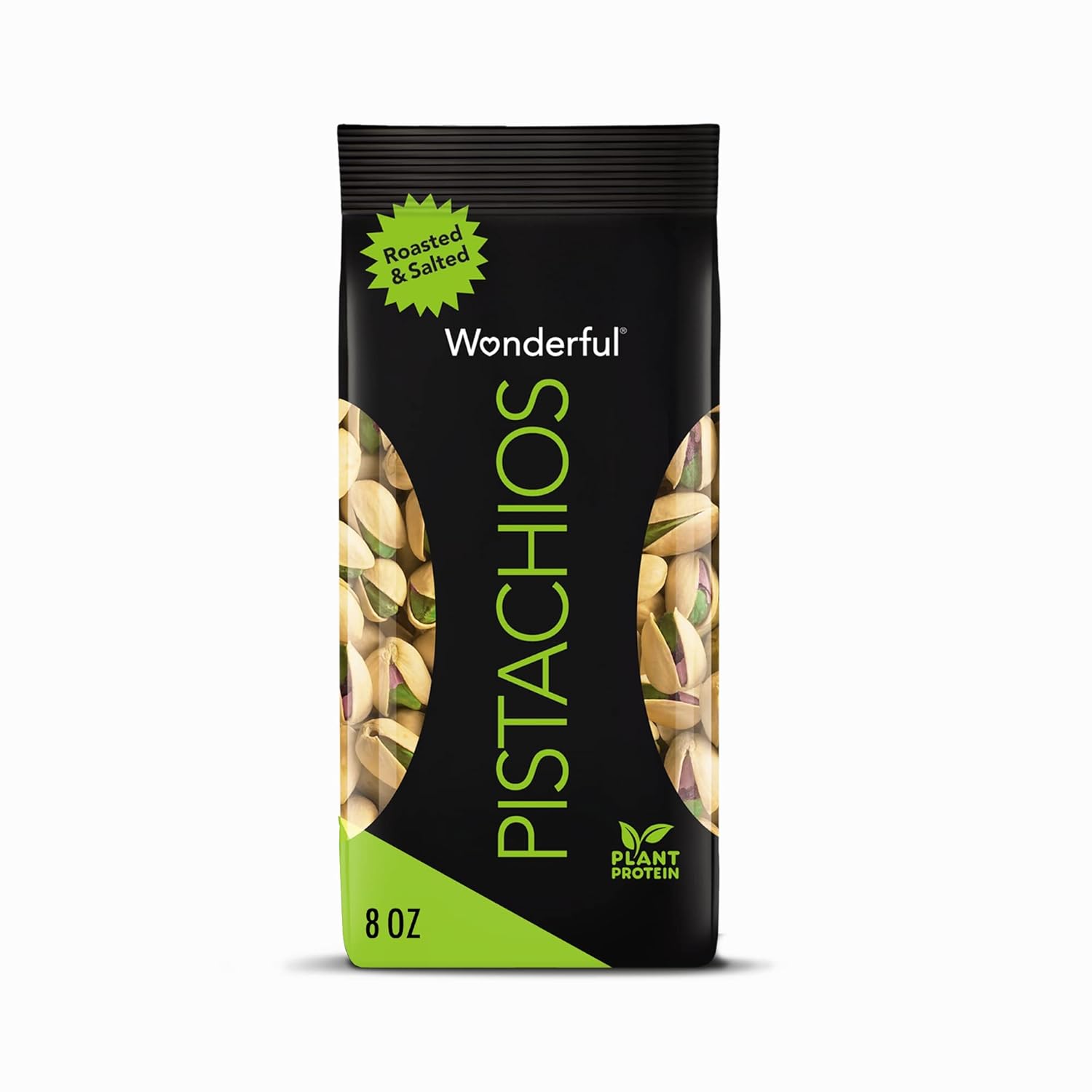 Wonderful Pistachios In Shell, Roasted And Salted Nuts, 8 Ounce Bag, Healthy Snack, Protein Snack, Pantry Staple