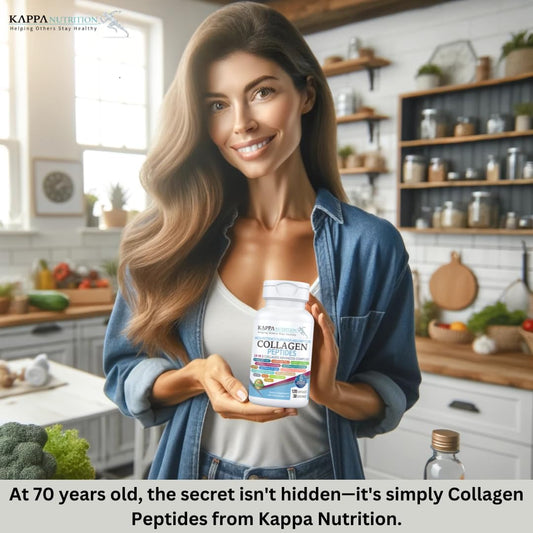Kappa Nutrition Collagen Type I, Ii, Iii, 6 Billion Probiotics Acid Resistance, (120 Capsules), Hyaluronic Acid, Vitamin C, Biotin & Mct Oil, Hair, Nails, And Skin, Collagen Peptides 14 In 1 From