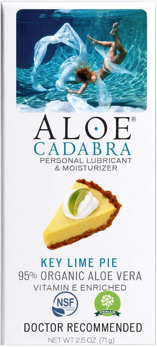 Aloe Cadabra Flavored Organic Personal Lubricant & Moisturizer for Women, Men & Couple, 2.5 Ounce, Key Lime Pie (Pack of 2)