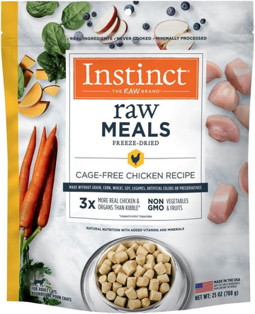 Instinct Freeze Dried Raw Meals, Dry Cat Food, Grain Free, Freeze Dried Cat Food - Chicken Recipe For Cats, 25 Oz